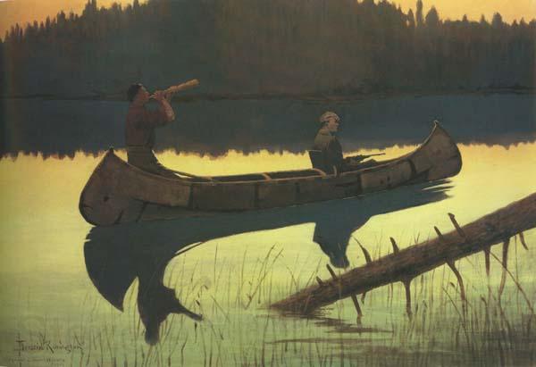 Frederic Remington The Wolvs Sniffed Along the Trail,but Came No Nearer (mk43) Norge oil painting art